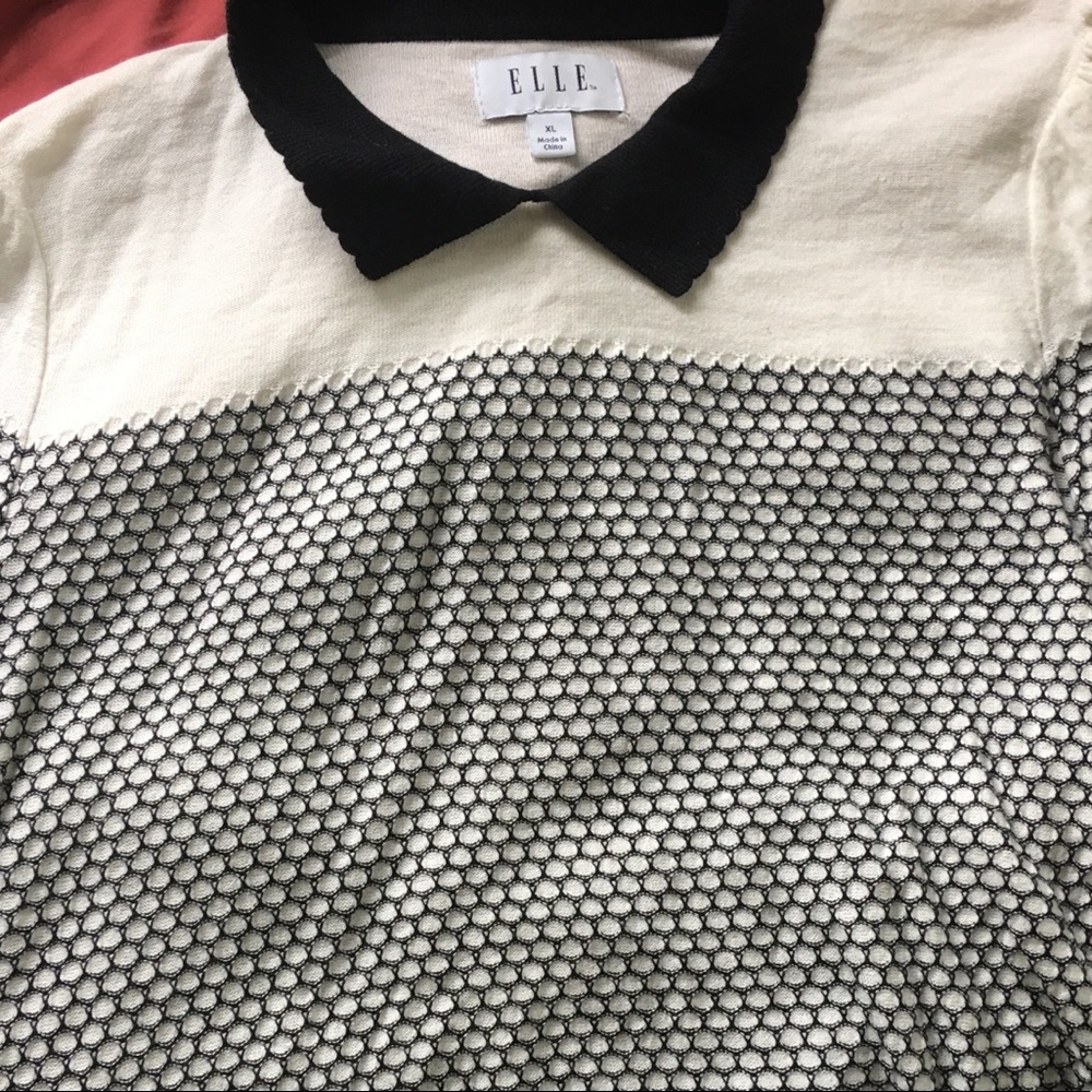 Elle collared shirt with honeycomb like texture